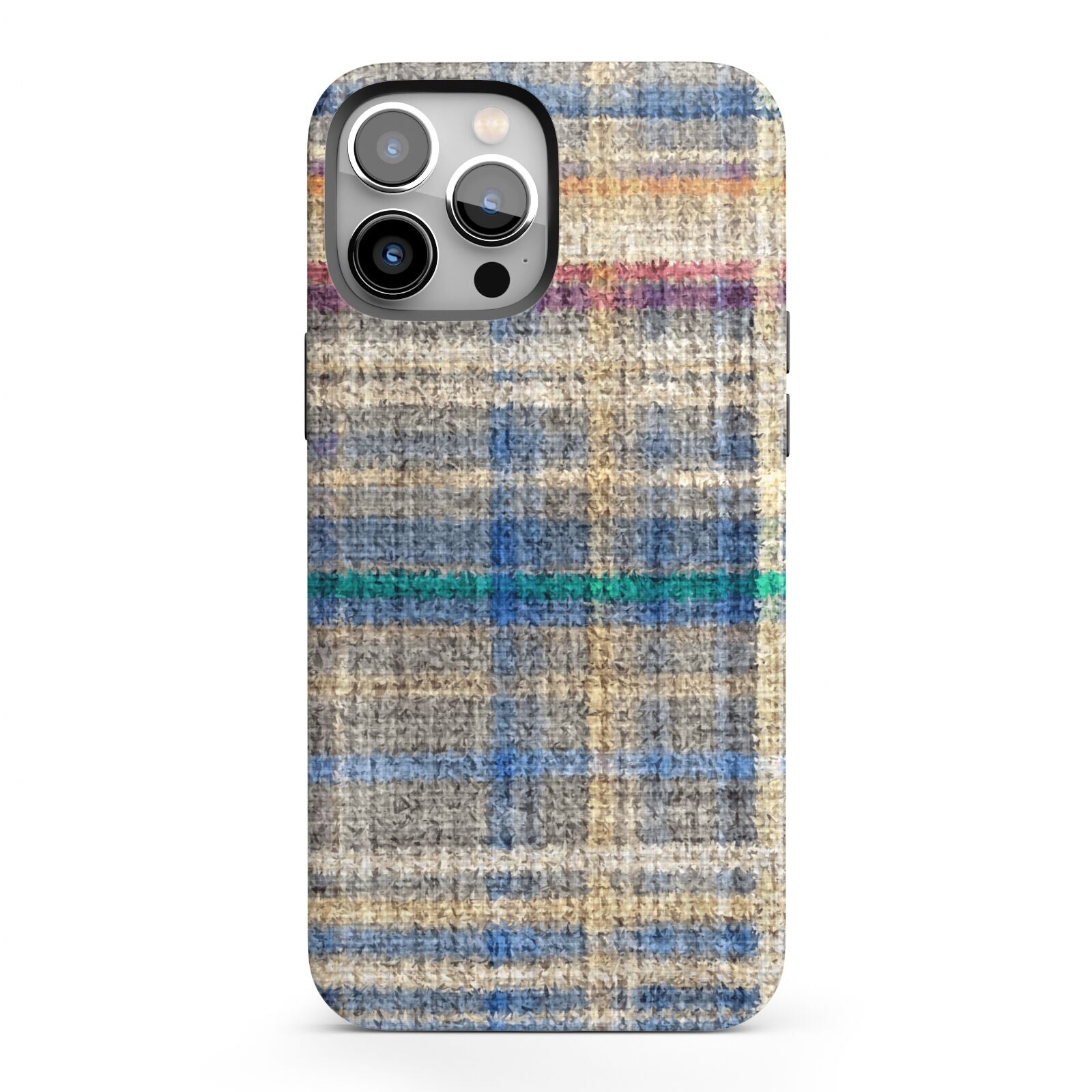 Fabric Plaid iPhone 13 Pro Max Full Wrap 3D Tough Case