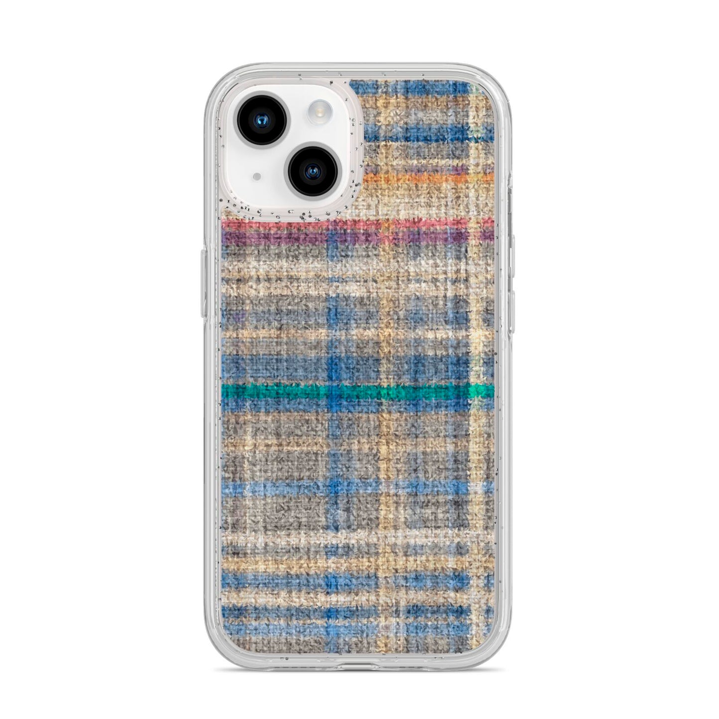 Fabric Plaid iPhone 14 Glitter Tough Case Starlight