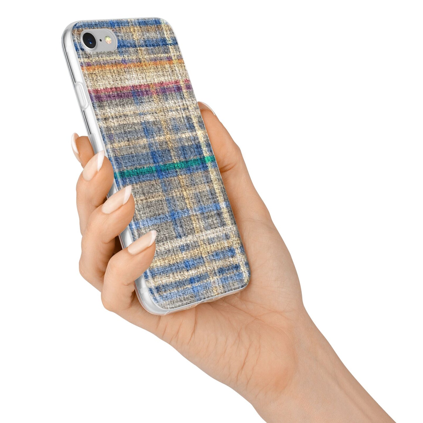 Fabric Plaid iPhone 7 Bumper Case on Silver iPhone Alternative Image