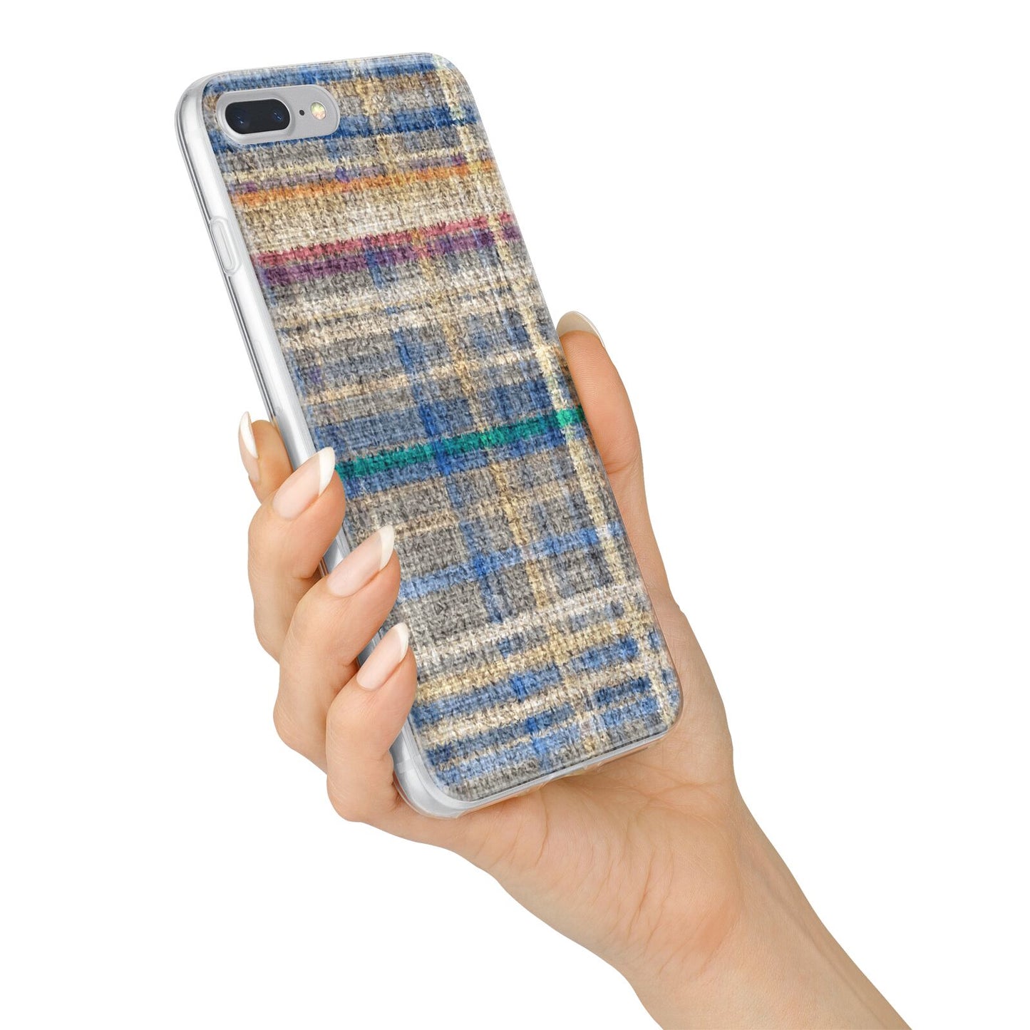 Fabric Plaid iPhone 7 Plus Bumper Case on Silver iPhone Alternative Image