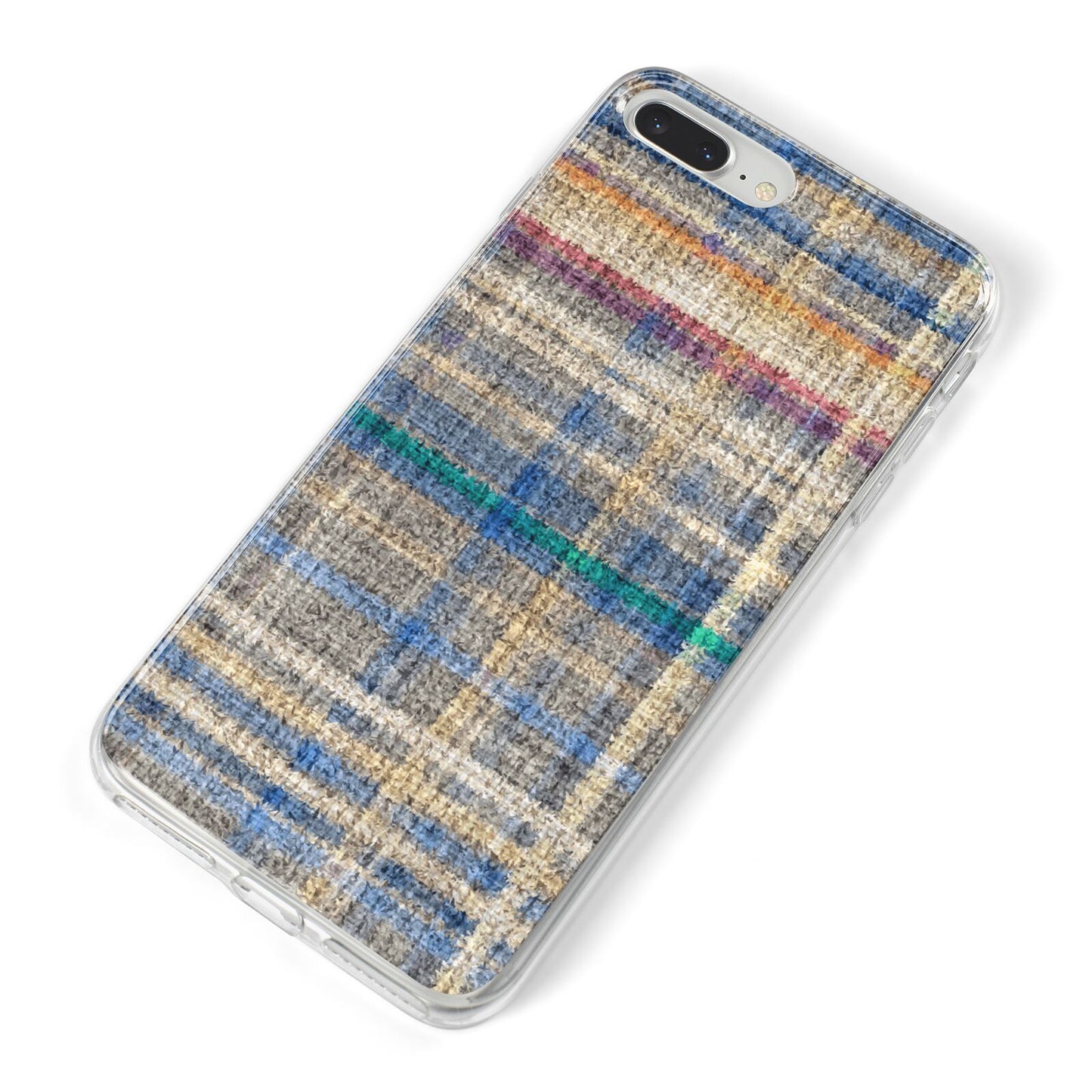 Fabric Plaid iPhone 8 Plus Bumper Case on Silver iPhone Alternative Image