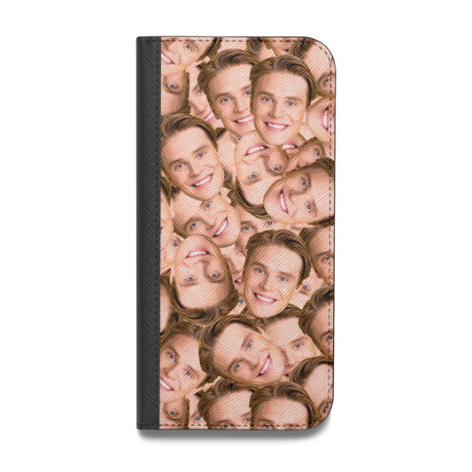 Face Vegan Leather Flip iPhone Case