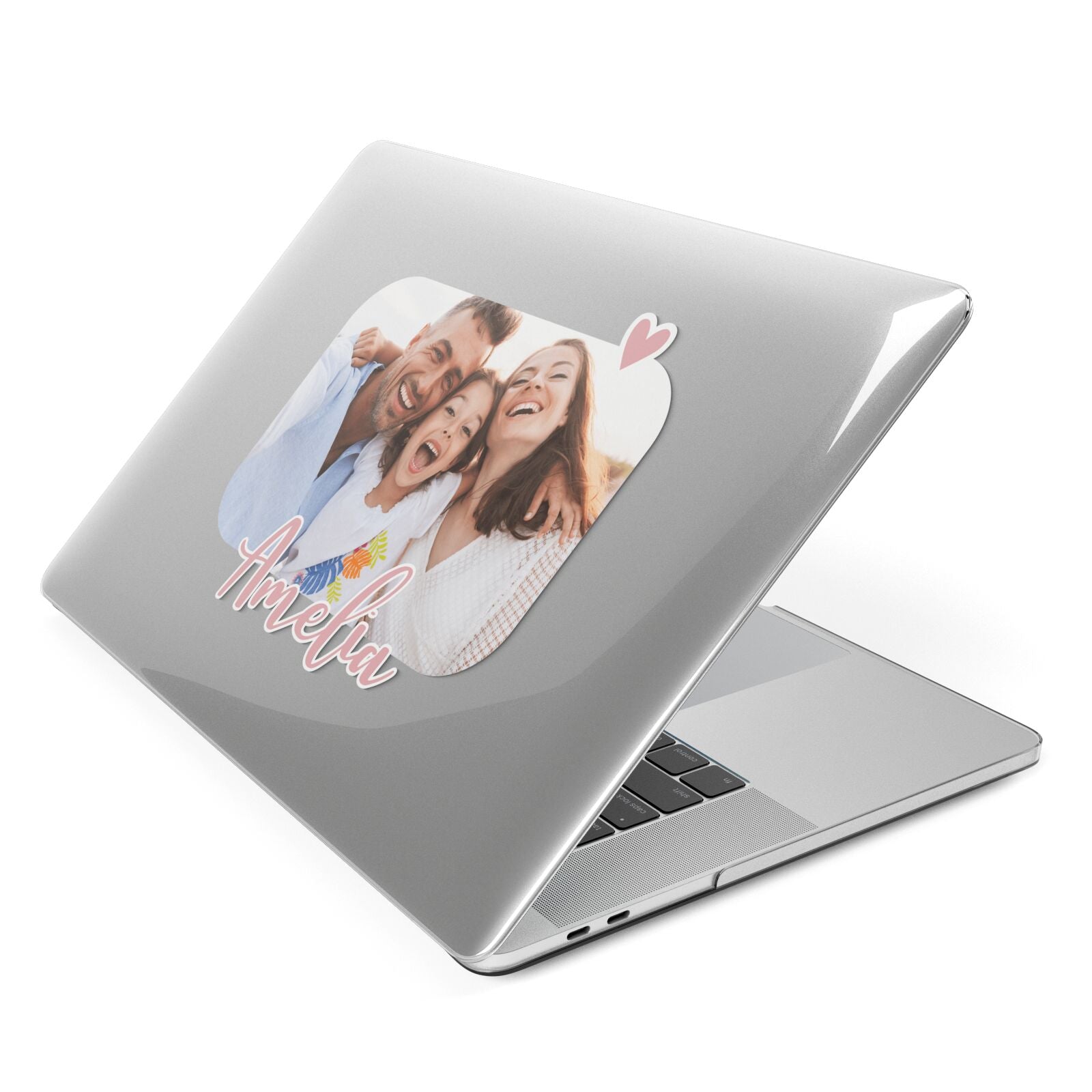 Family Photo Personalised Apple MacBook Case Side View