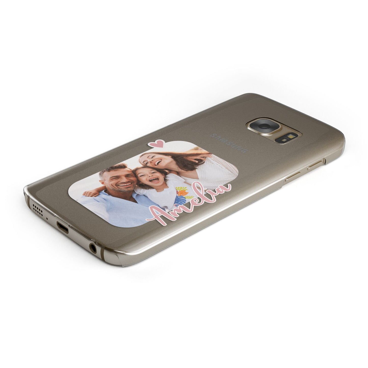 Family Photo Personalised Protective Samsung Galaxy Case Angled Image