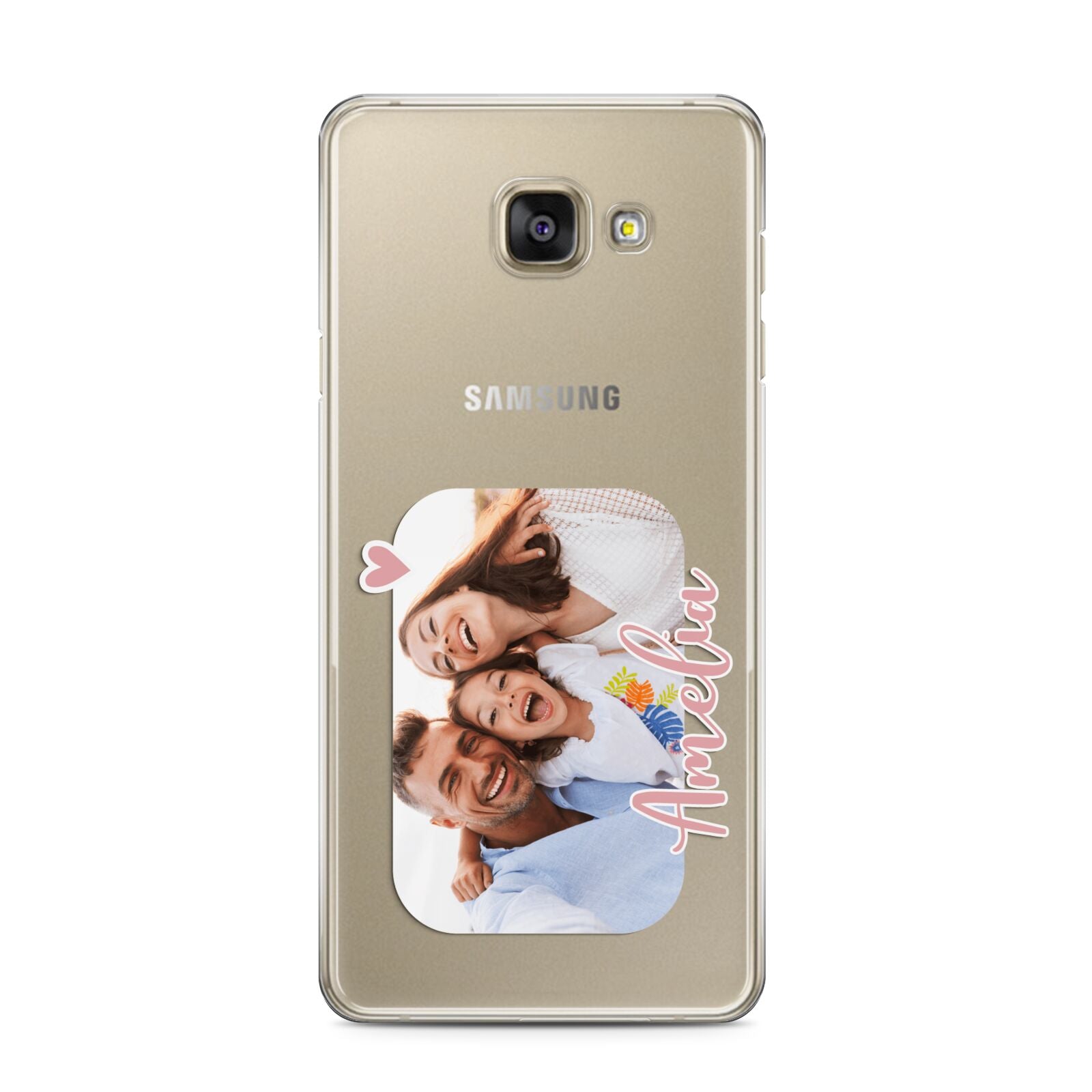 Family Photo Personalised Samsung Galaxy A3 2016 Case on gold phone