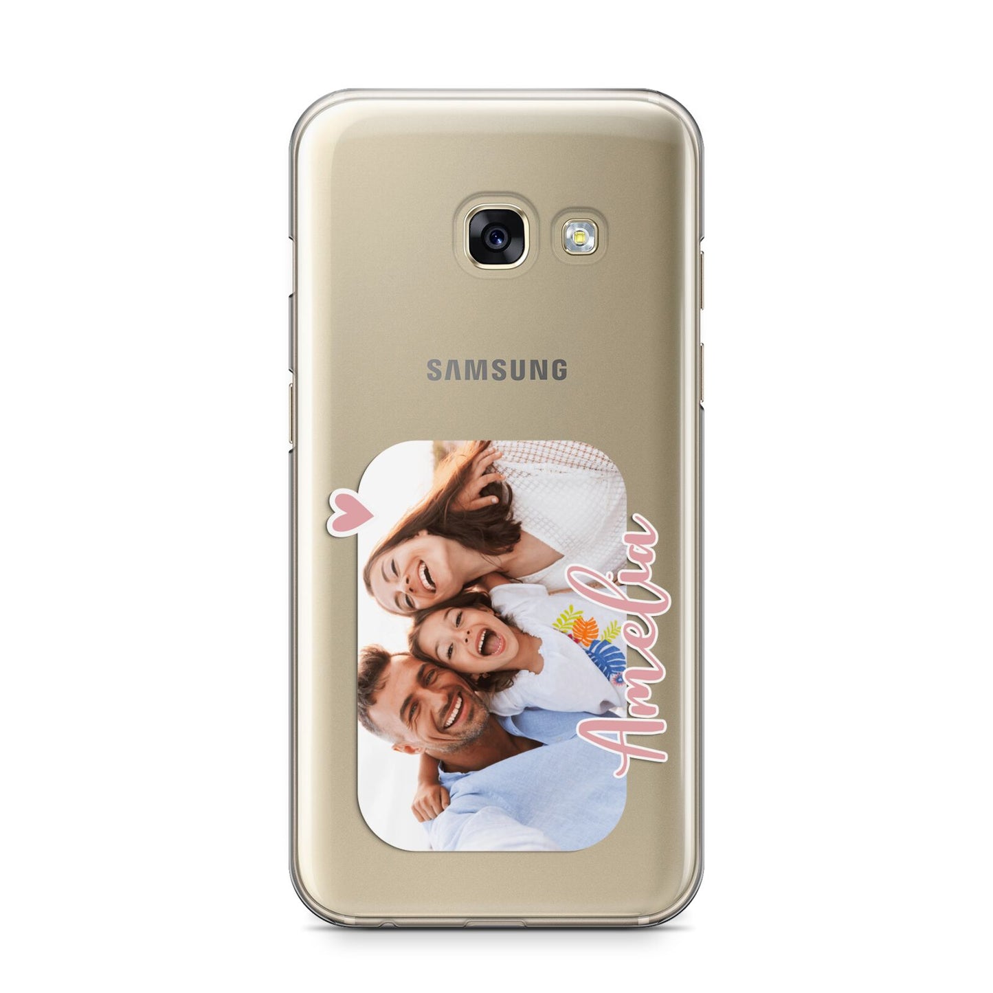 Family Photo Personalised Samsung Galaxy A3 2017 Case on gold phone