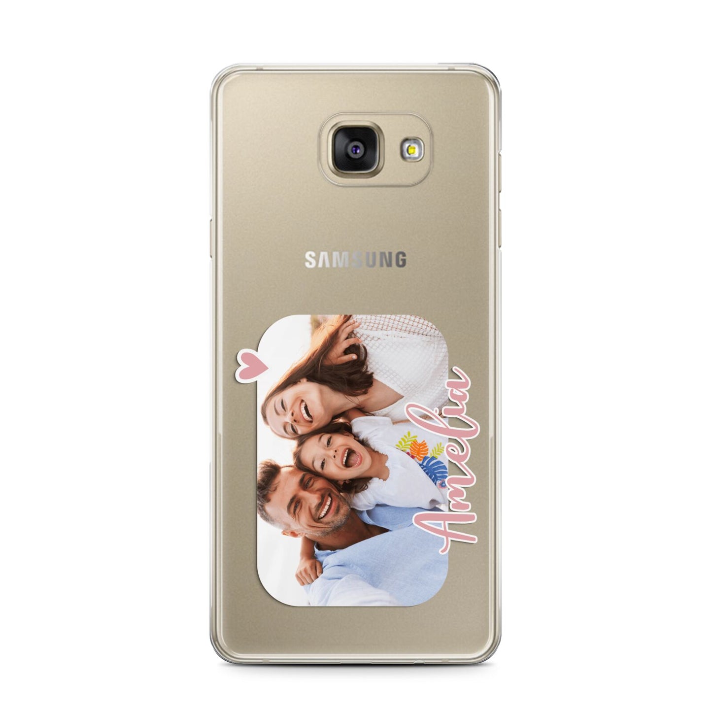 Family Photo Personalised Samsung Galaxy A7 2016 Case on gold phone