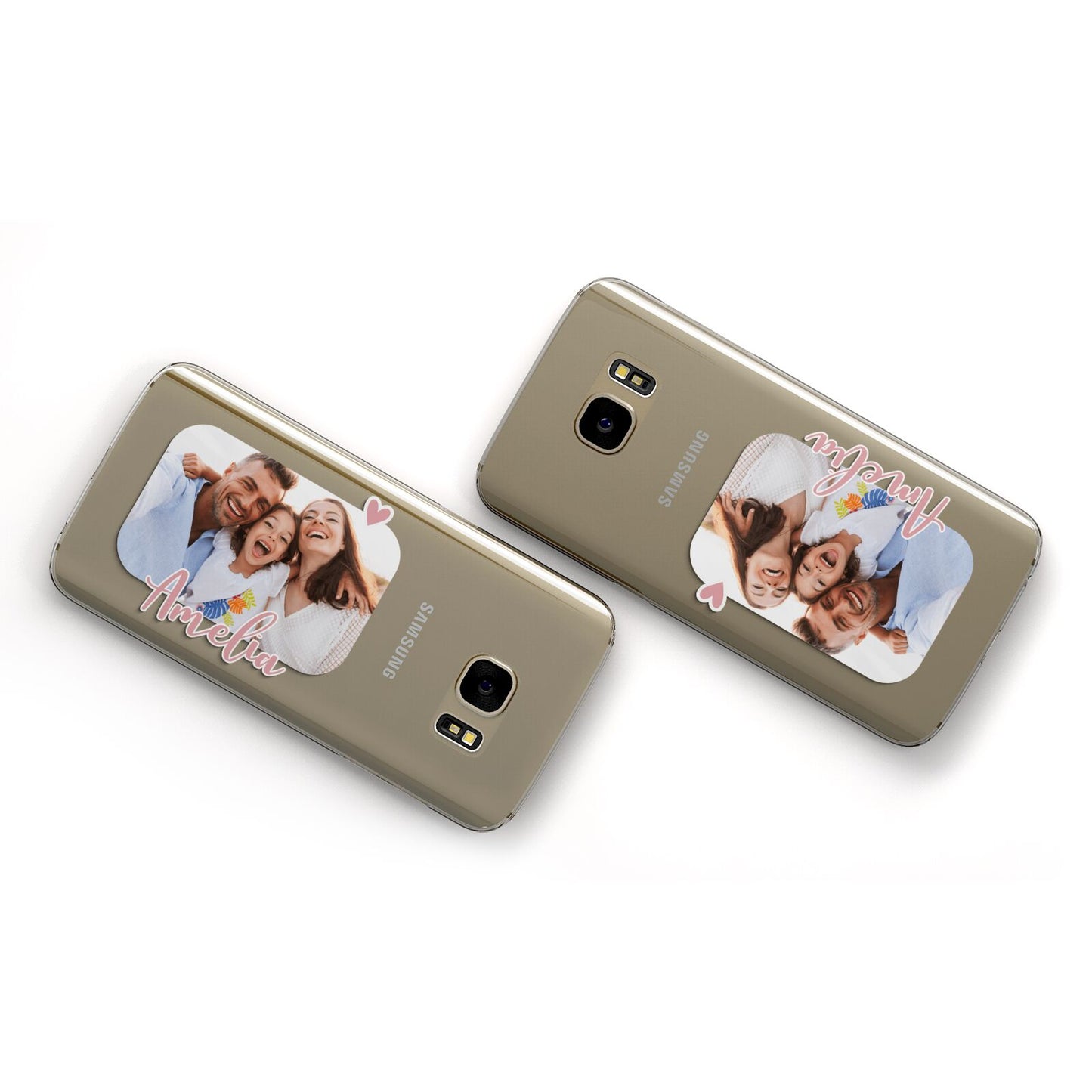 Family Photo Personalised Samsung Galaxy Case Flat Overview