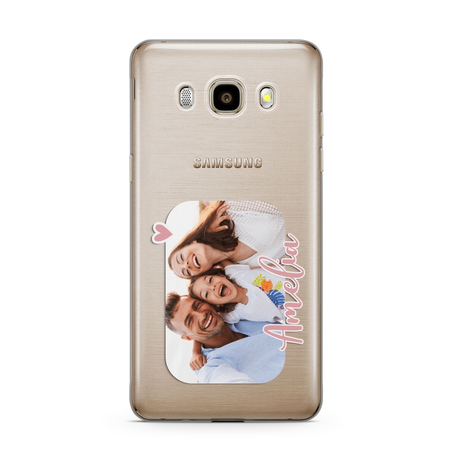 Family Photo Personalised Samsung Galaxy J7 2016 Case on gold phone