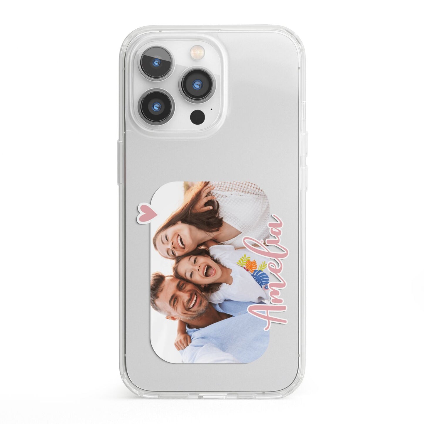 Family Photo Personalised iPhone 13 Pro Clear Bumper Case