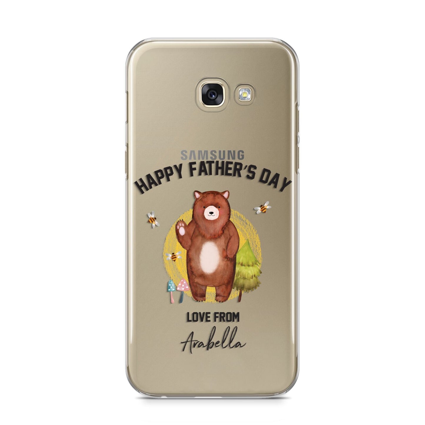 Fathers Day Bear Samsung Galaxy A5 2017 Case on gold phone