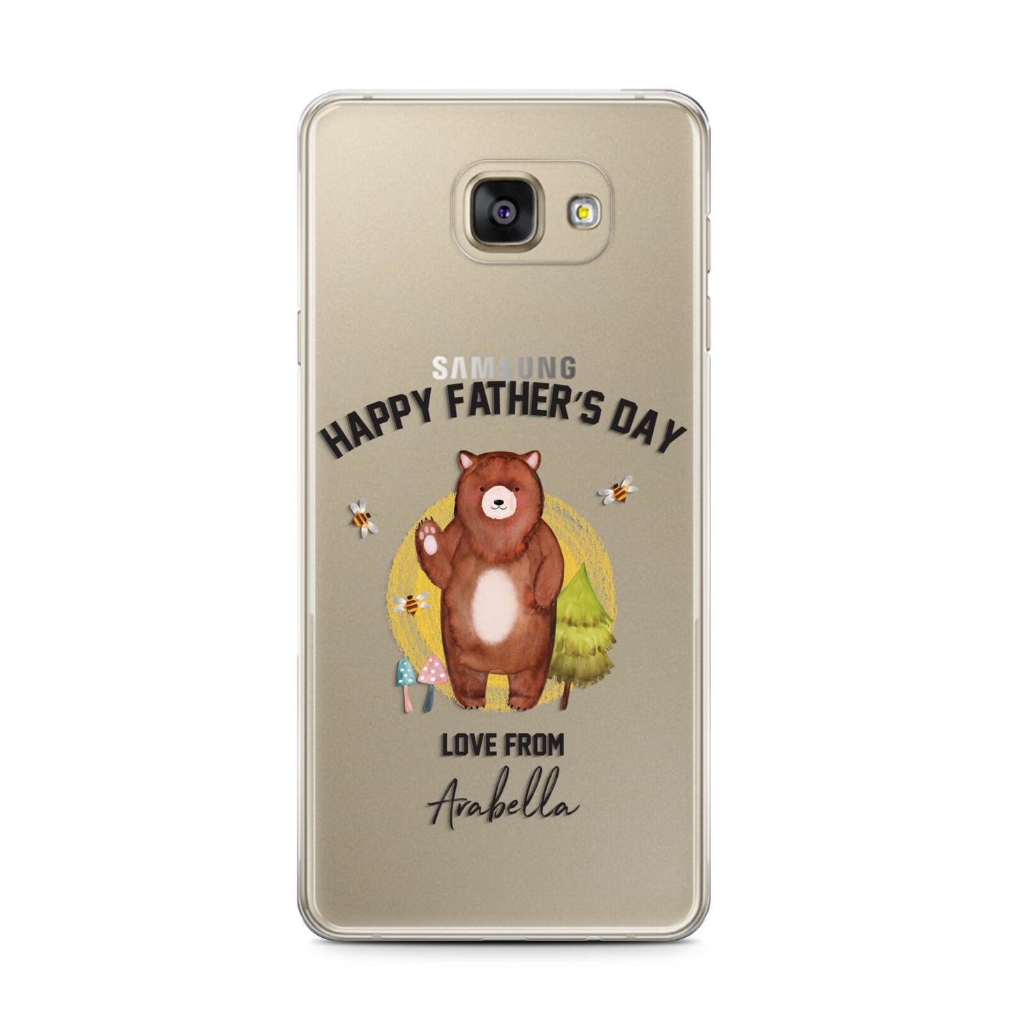 Fathers Day Bear Samsung Galaxy A7 2016 Case on gold phone