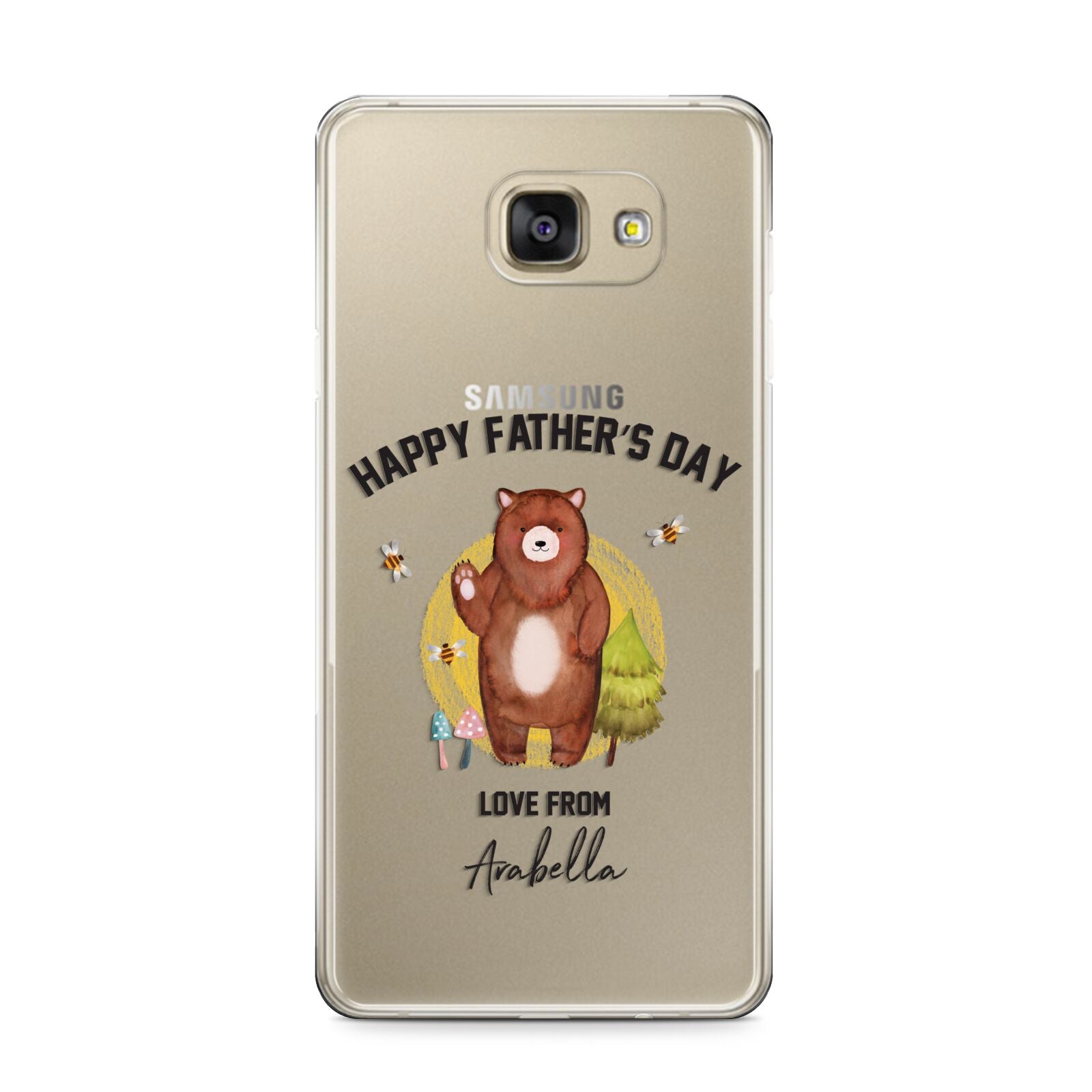 Fathers Day Bear Samsung Galaxy A9 2016 Case on gold phone