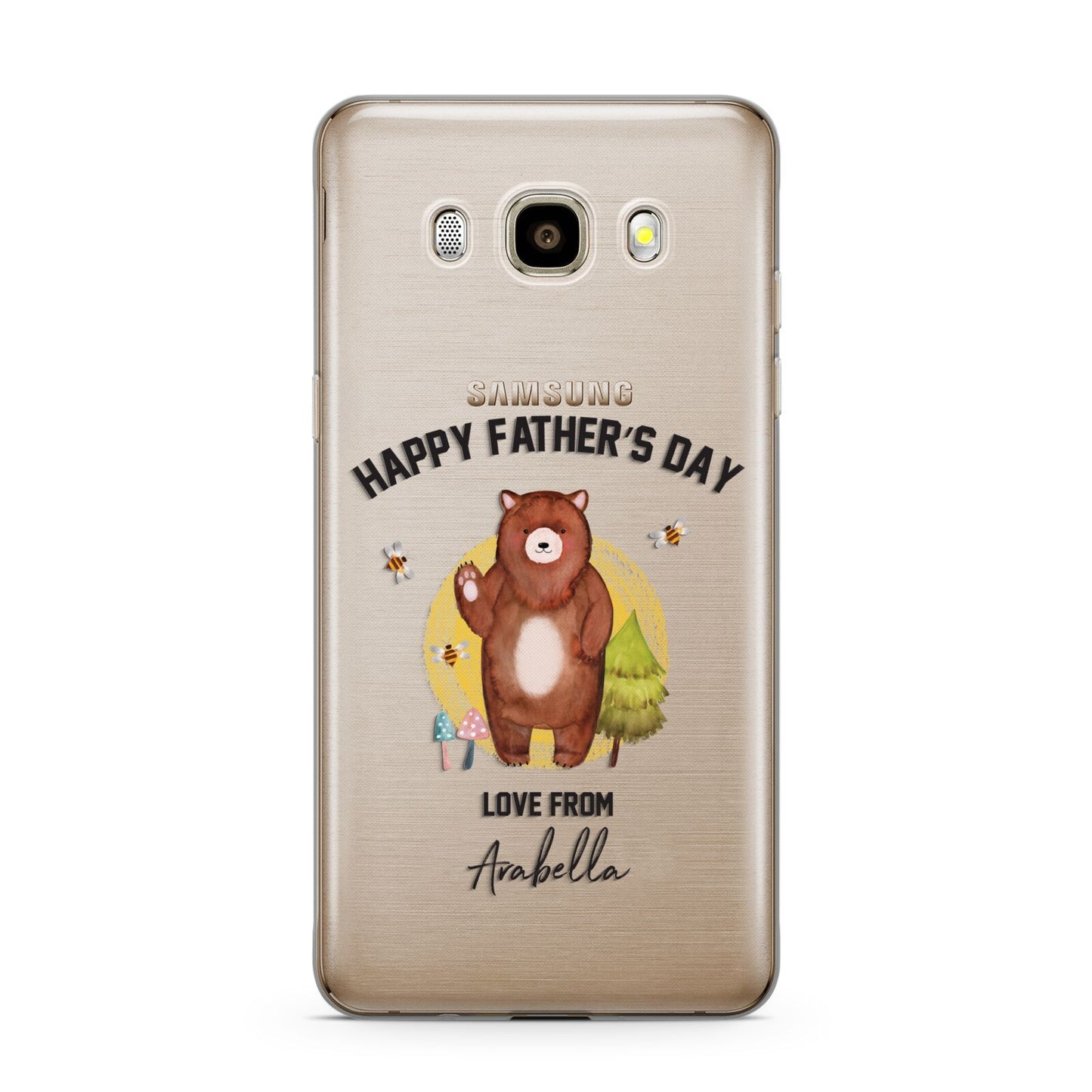 Fathers Day Bear Samsung Galaxy J7 2016 Case on gold phone