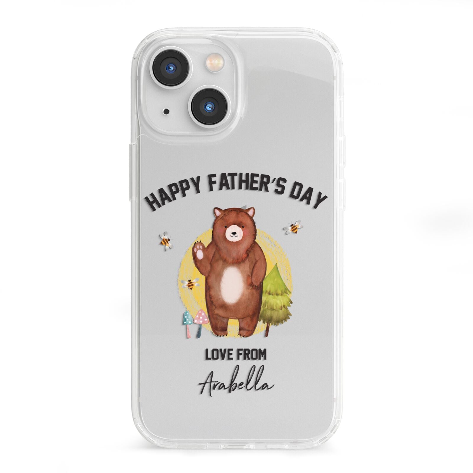 Fathers Day Bear iPhone 13 Mini Clear Bumper Case