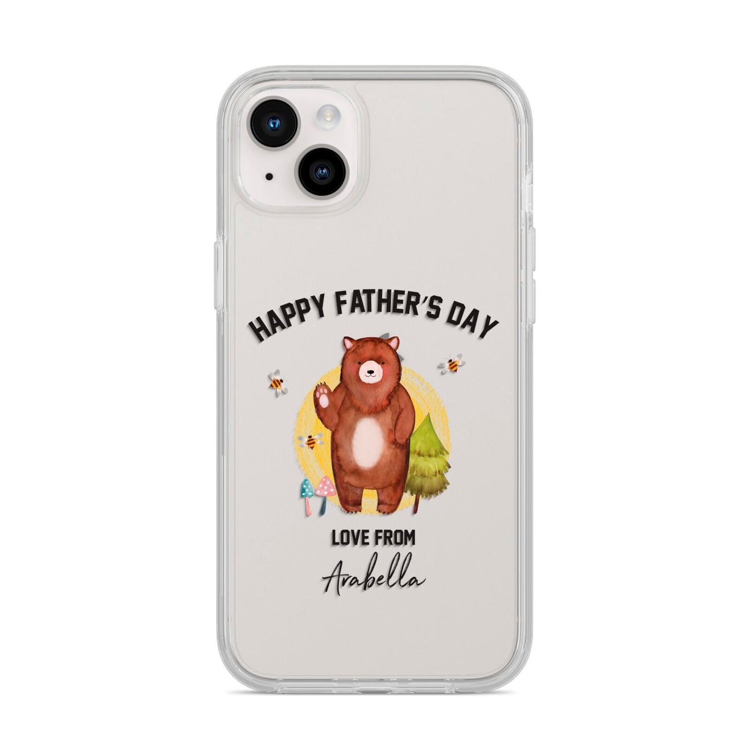 Fathers Day Bear iPhone 14 Plus Clear Tough Case Starlight