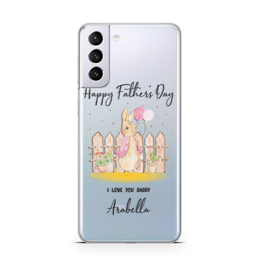 Fathers Day Girl Rabbit Samsung S21 Plus Phone Case