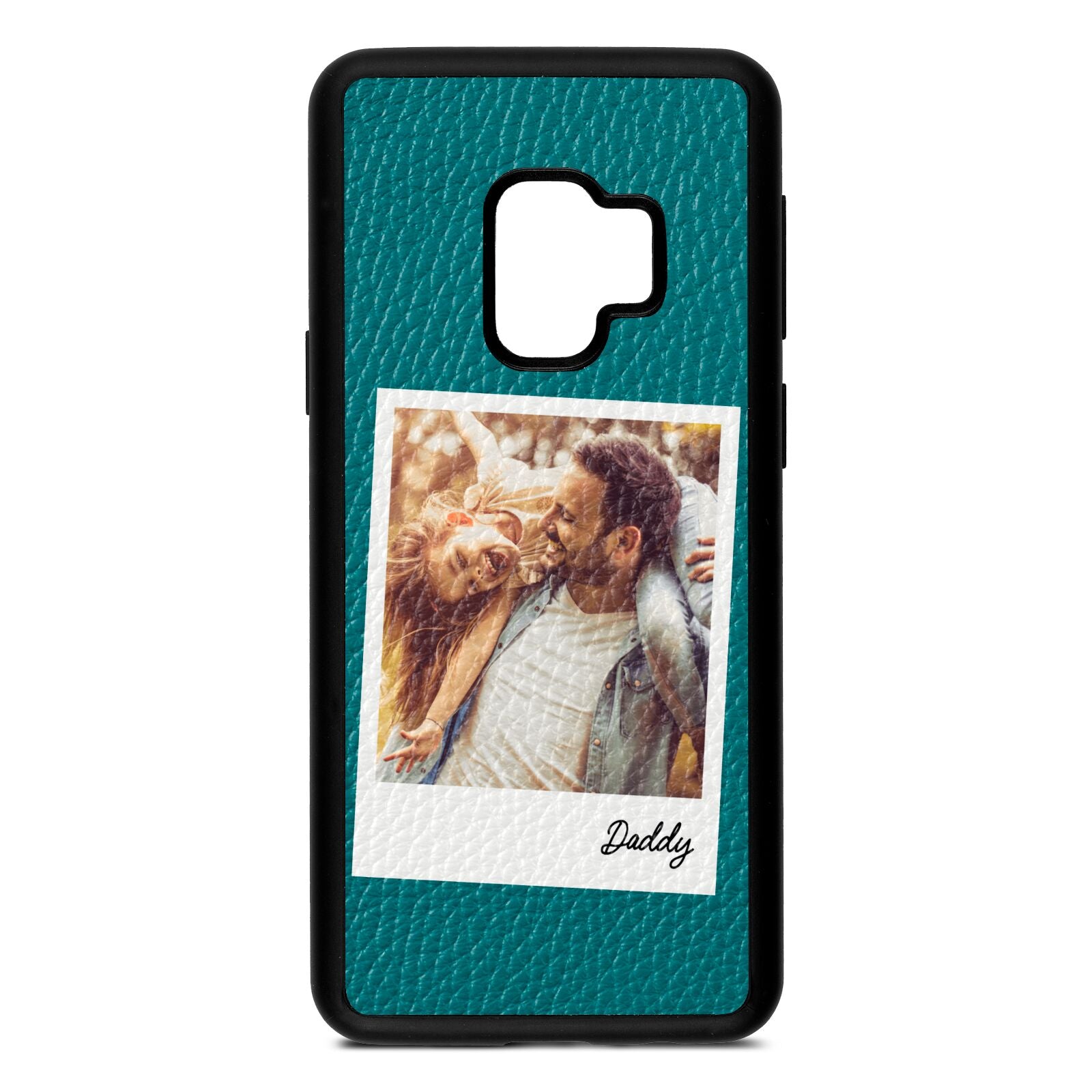 Fathers Day Photo Green Pebble Leather Samsung S9 Case