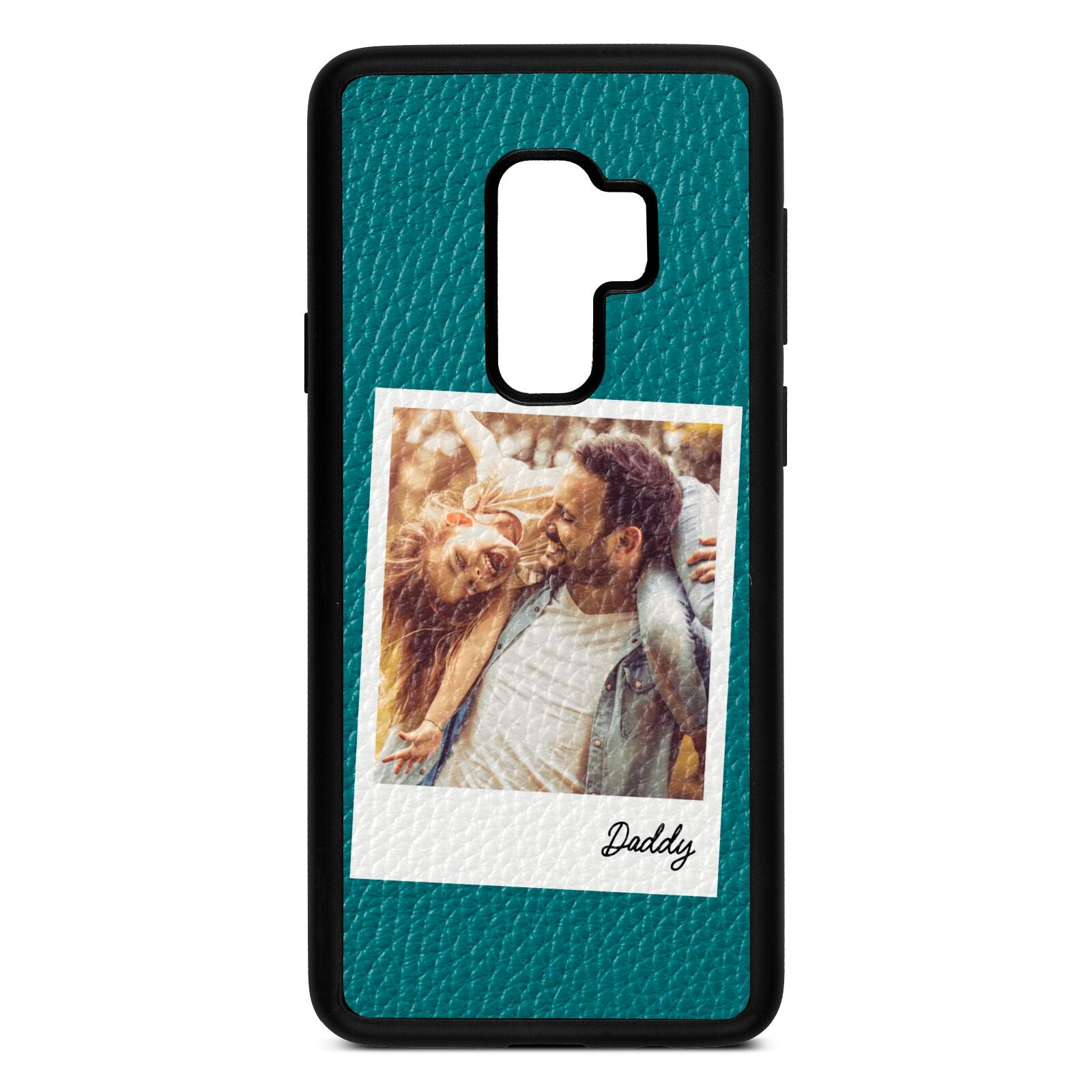 Fathers Day Photo Green Pebble Leather Samsung S9 Plus Case