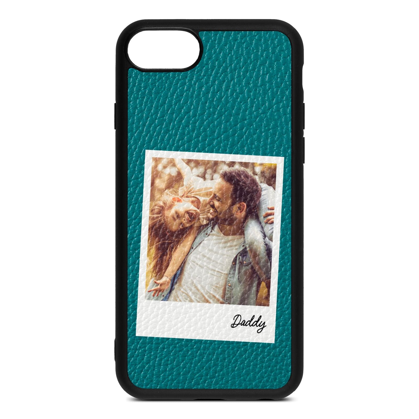 Fathers Day Photo Green Pebble Leather iPhone 8 Case