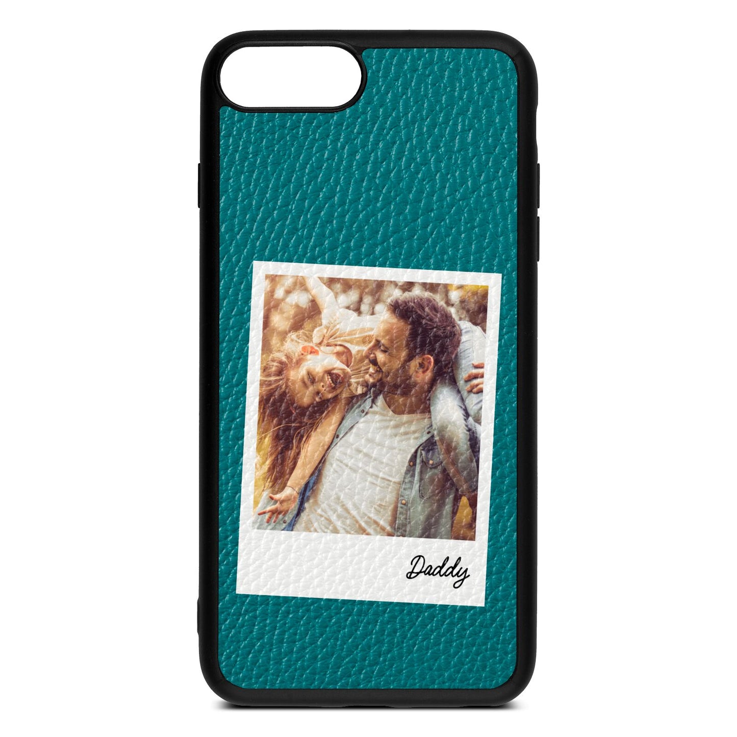 Fathers Day Photo Green Pebble Leather iPhone 8 Plus Case