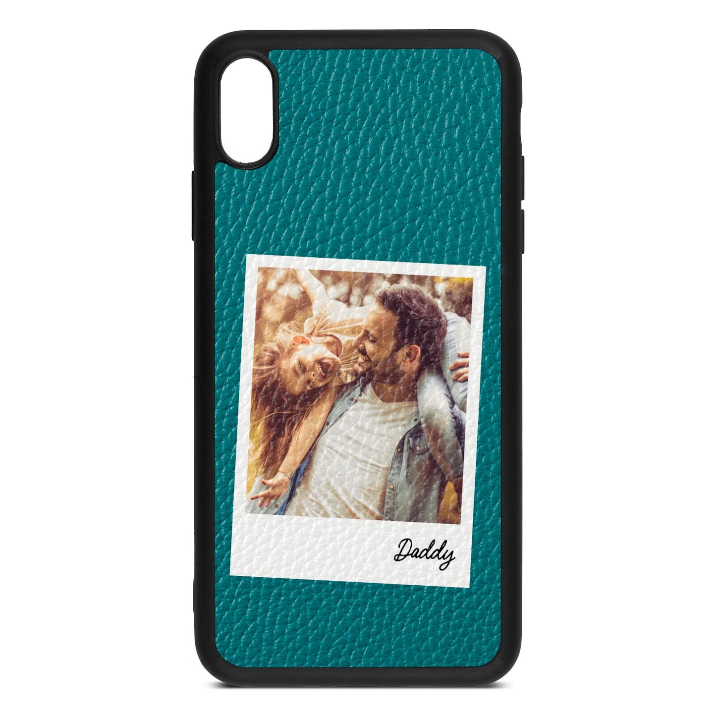 Fathers Day Photo Green Pebble Leather iPhone Xs Max Case