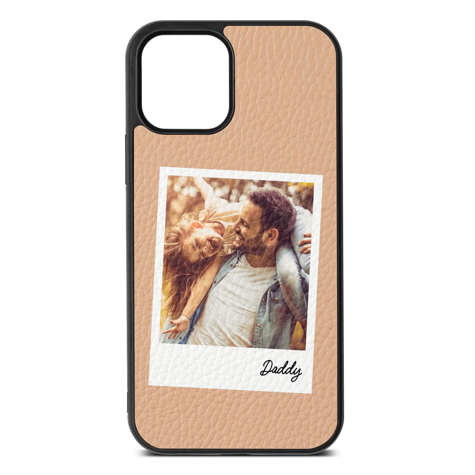 Fathers Day Photo Nude Pebble Leather iPhone 12 Case