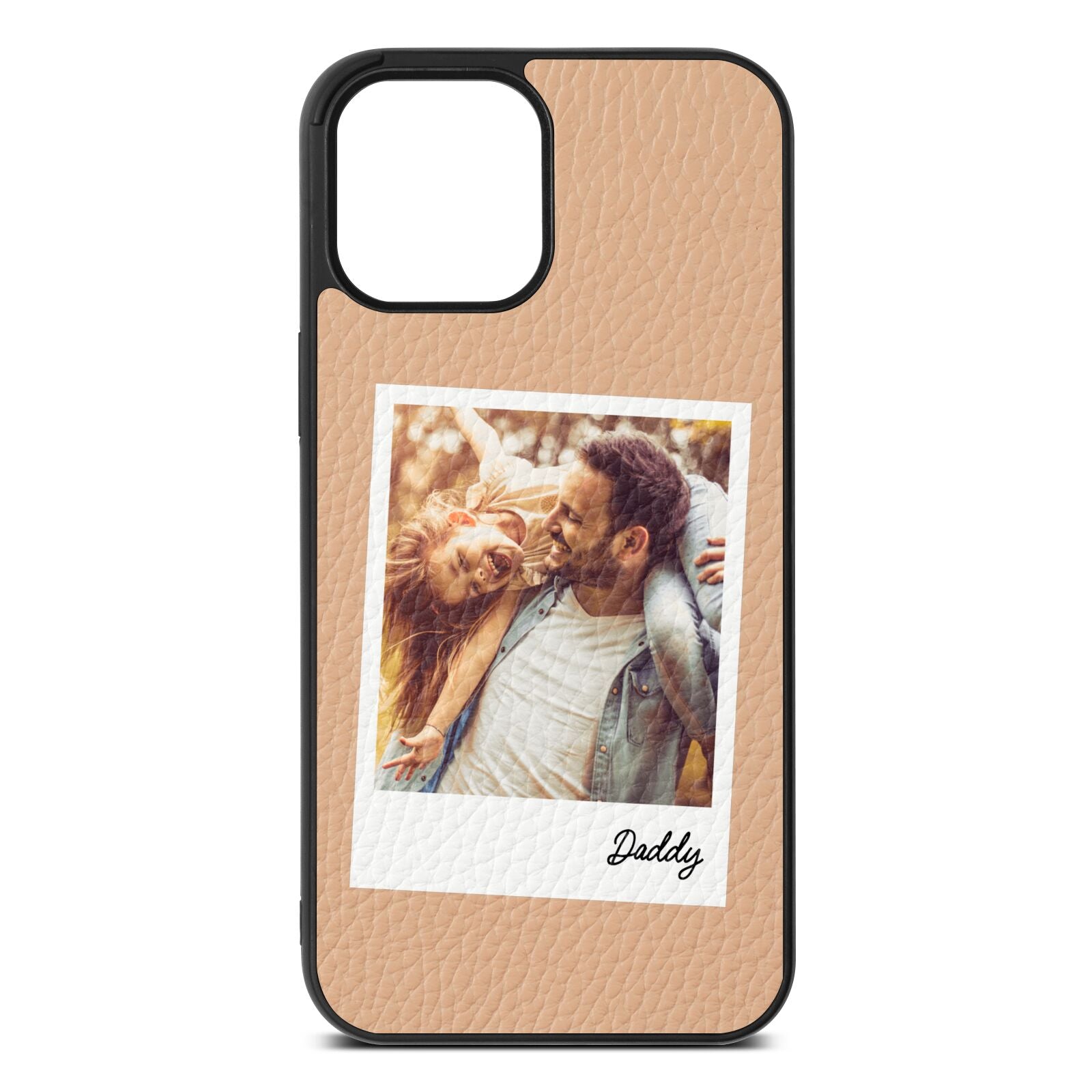 Fathers Day Photo Nude Pebble Leather iPhone 12 Pro Max Case