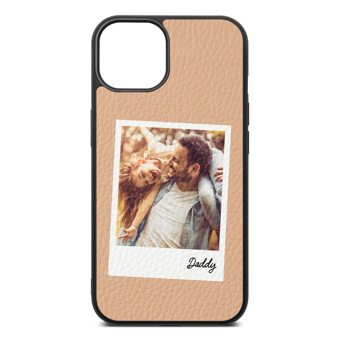 Fathers Day Photo Nude Pebble Leather iPhone 13 Case