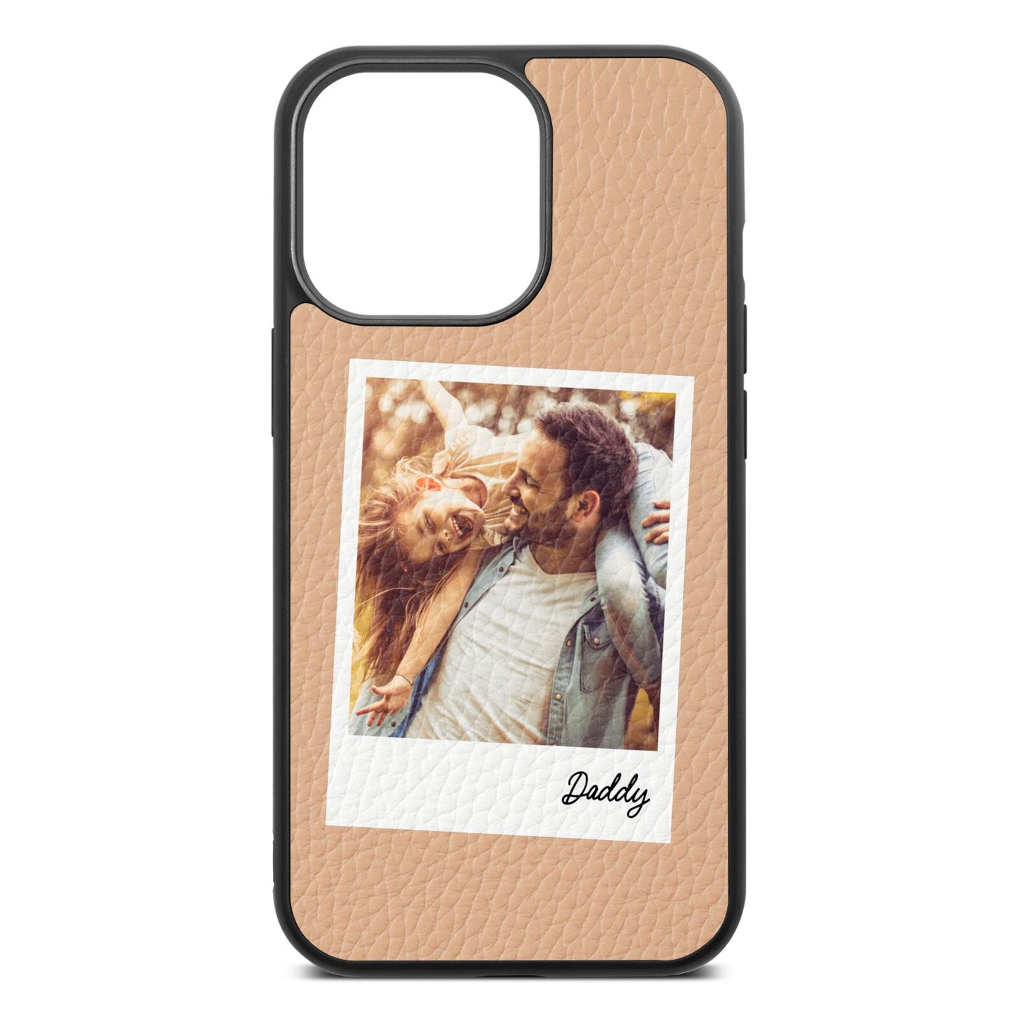 Fathers Day Photo Nude Pebble Leather iPhone 13 Pro Case