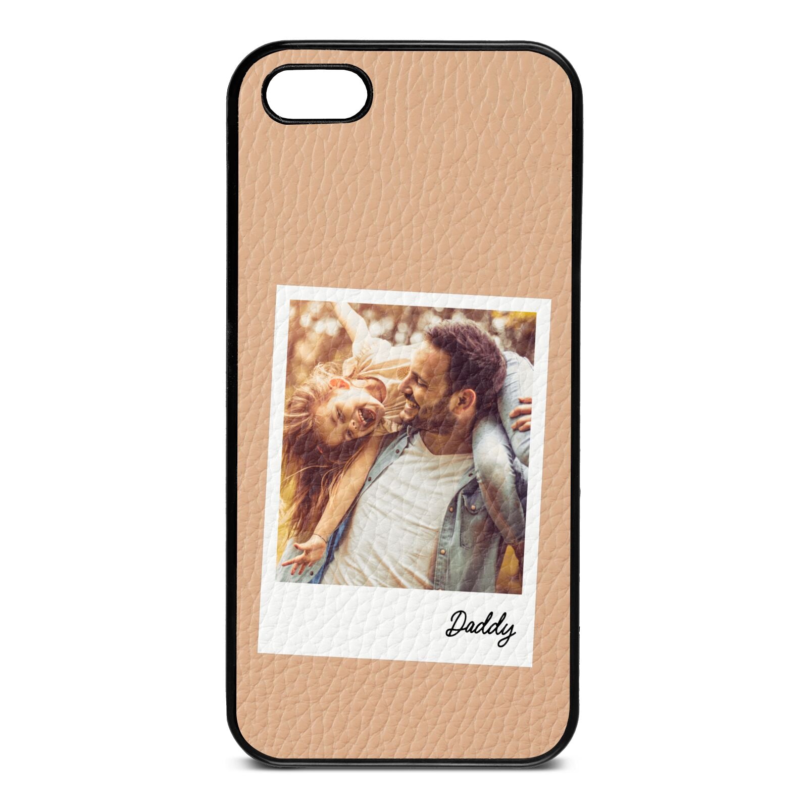 Fathers Day Photo Nude Pebble Leather iPhone 5 Case