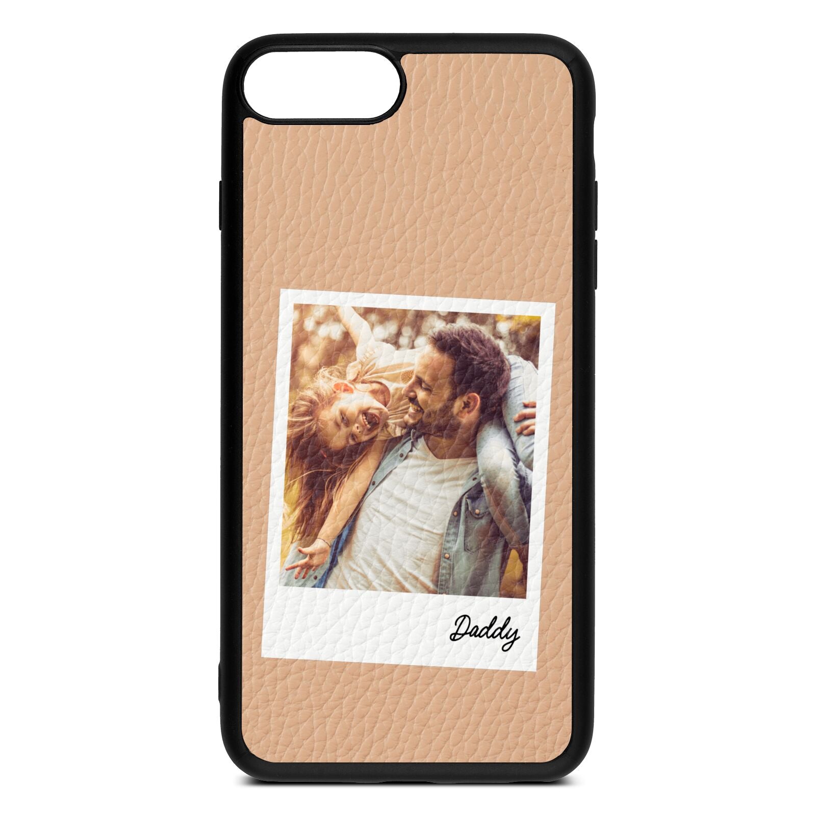 Fathers Day Photo Nude Pebble Leather iPhone 8 Plus Case