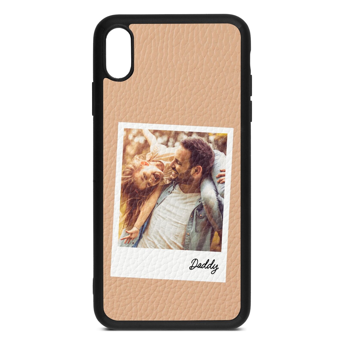 Fathers Day Photo Nude Pebble Leather iPhone Xs Max Case