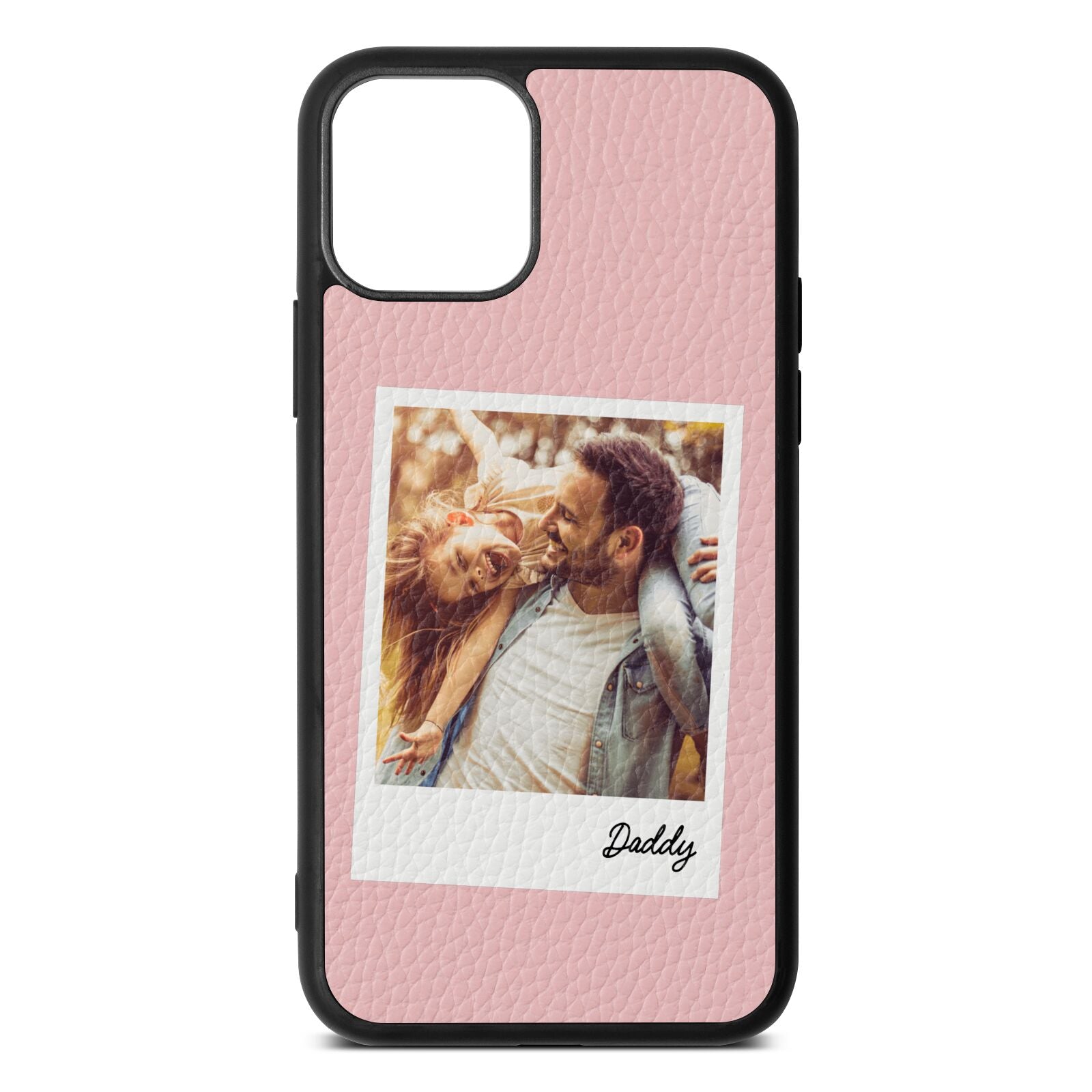 Fathers Day Photo Pink Pebble Leather iPhone 11 Pro Case