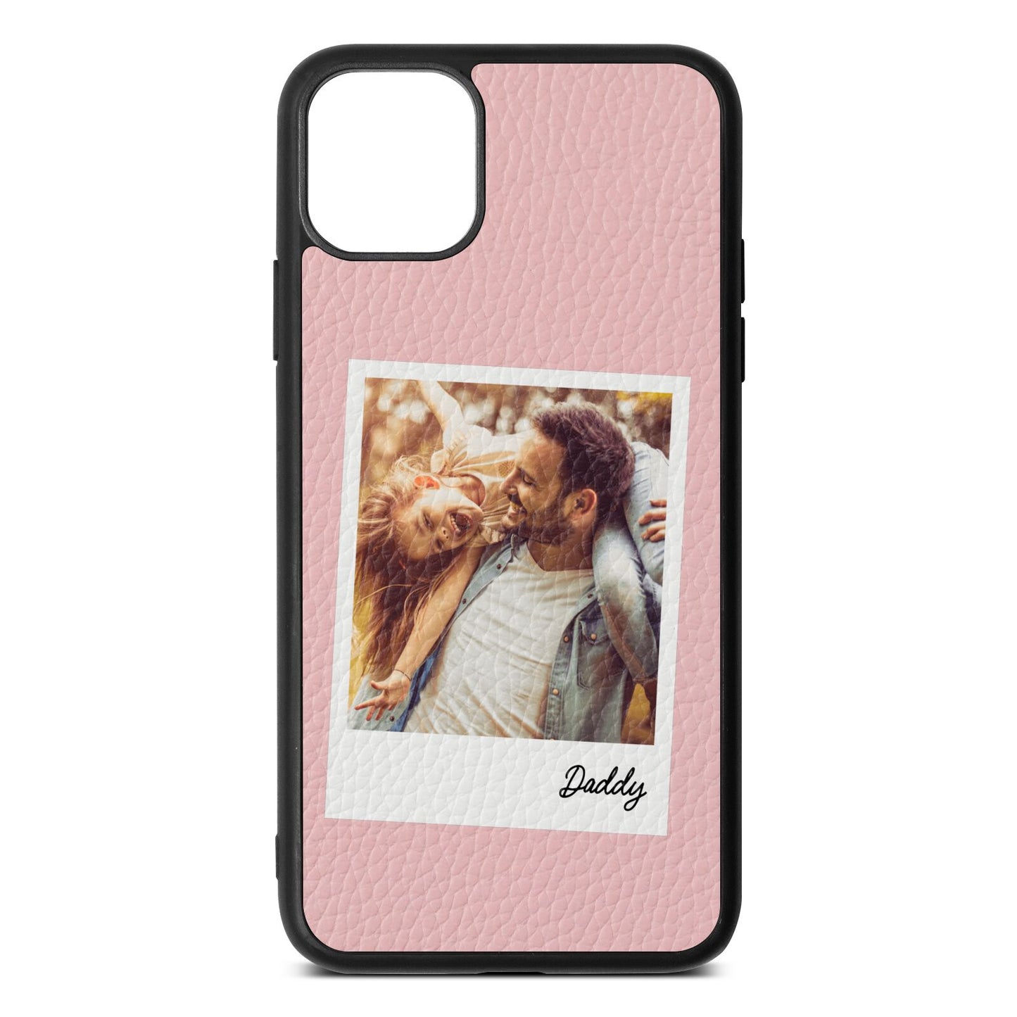 Fathers Day Photo Pink Pebble Leather iPhone 11 Pro Max Case