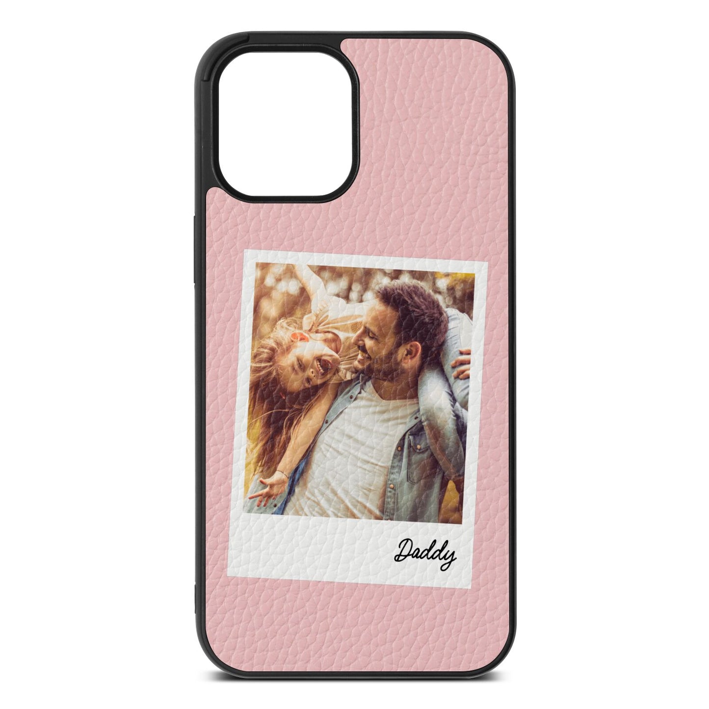 Fathers Day Photo Pink Pebble Leather iPhone 12 Pro Max Case