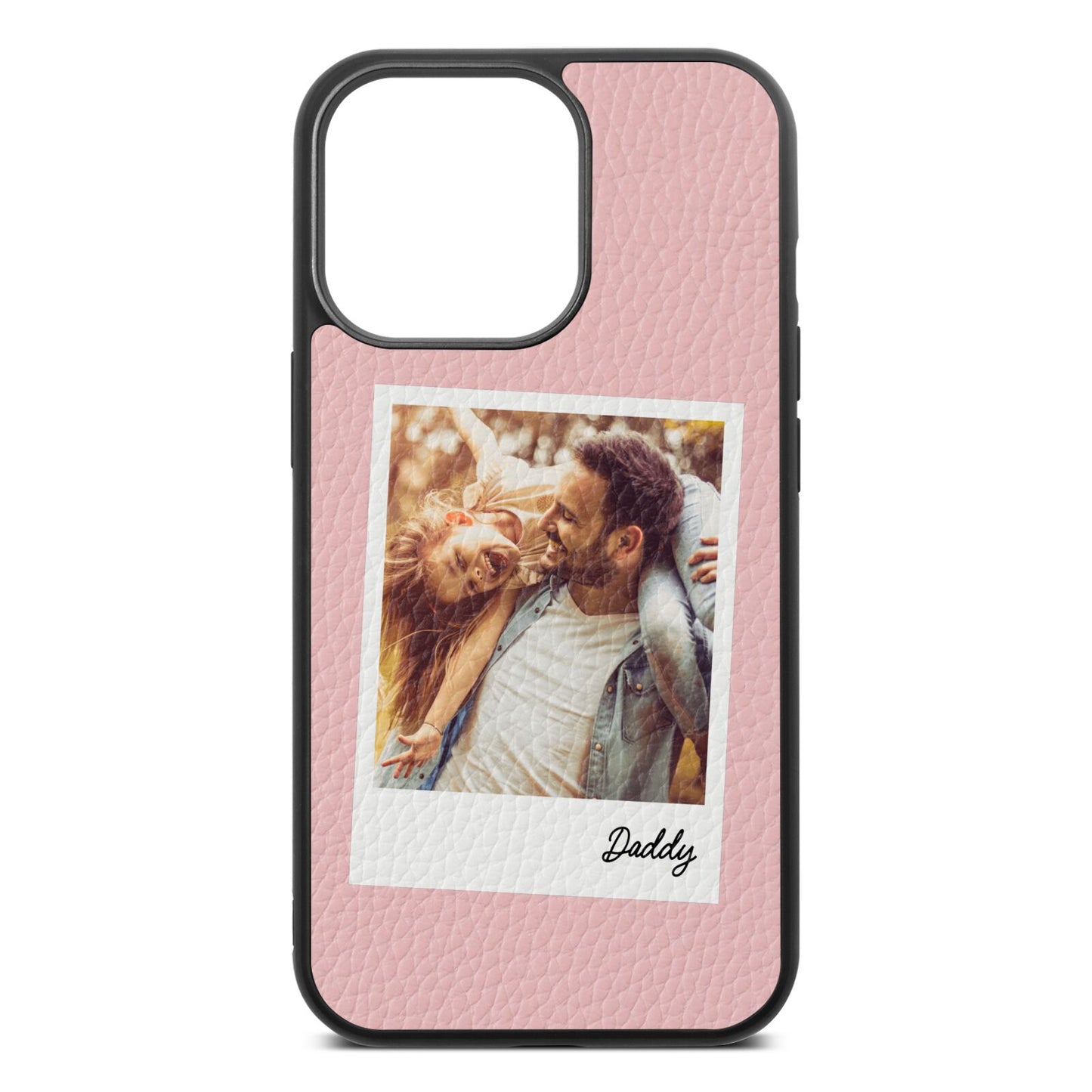 Fathers Day Photo Pink Pebble Leather iPhone 13 Pro Case