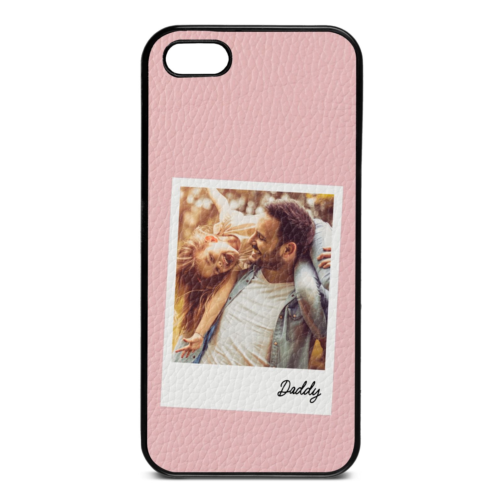 Fathers Day Photo Pink Pebble Leather iPhone 5 Case