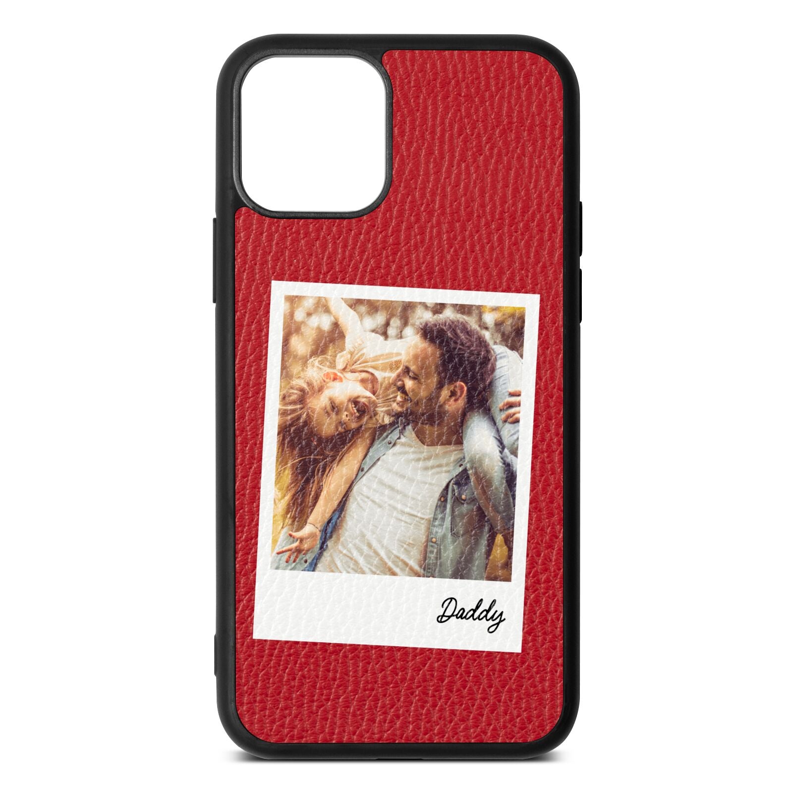 Fathers Day Photo Red Pebble Leather iPhone 11 Case