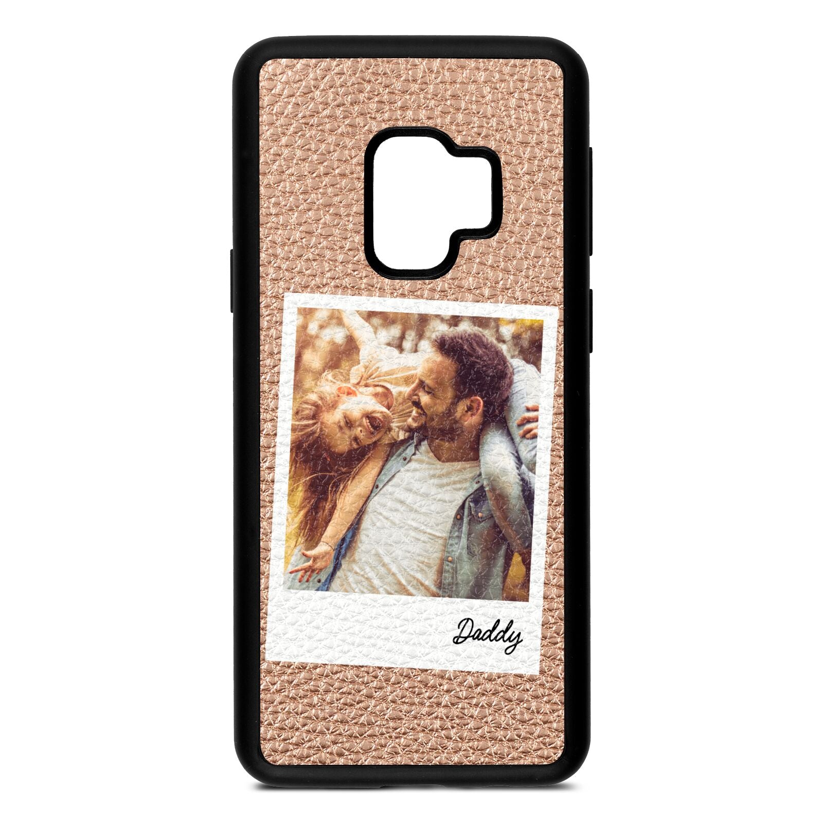 Fathers Day Photo Rose Gold Pebble Leather Samsung S9 Case