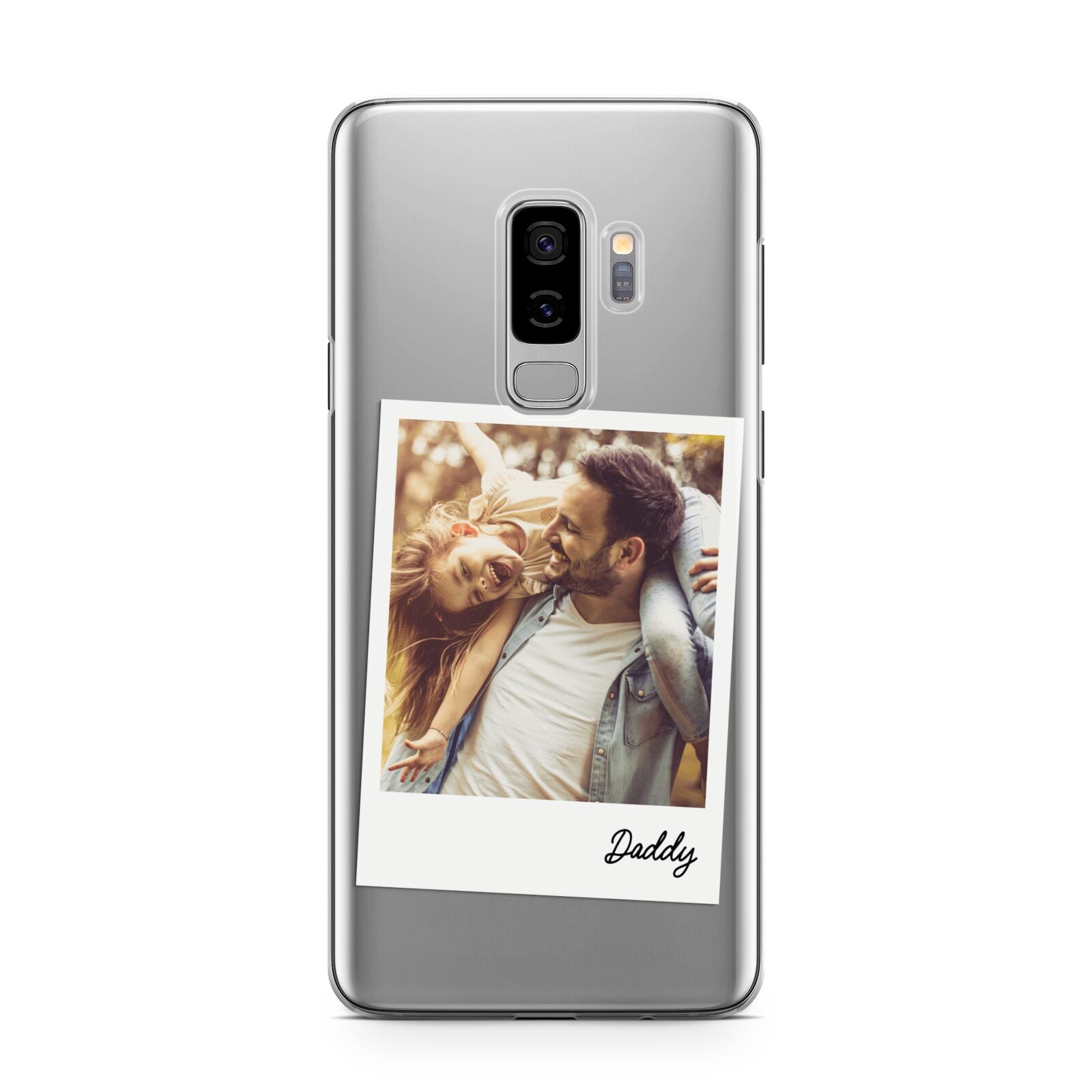 Fathers Day Photo Samsung Galaxy S9 Plus Case on Silver phone