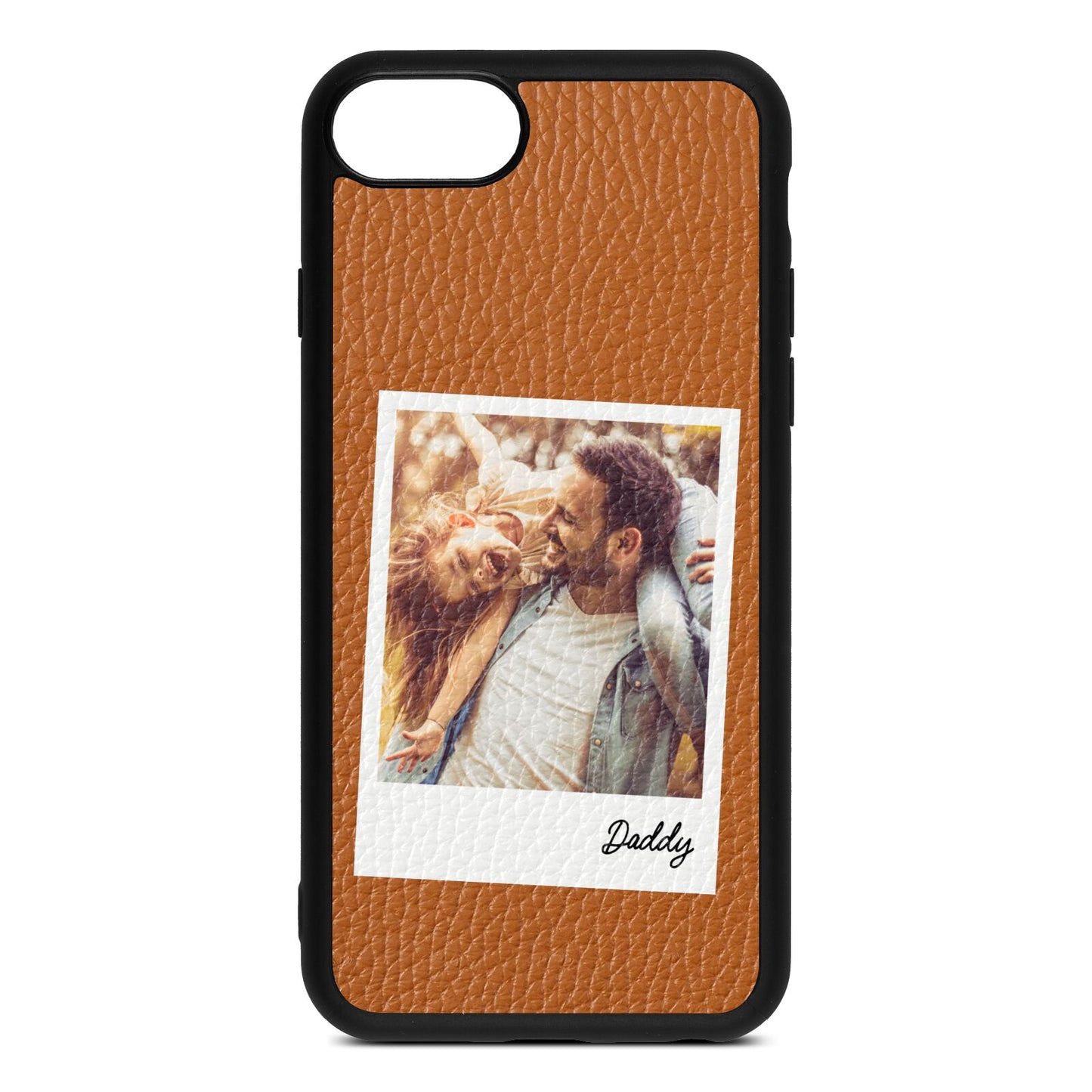 Fathers Day Photo Tan Pebble Leather iPhone 8 Case