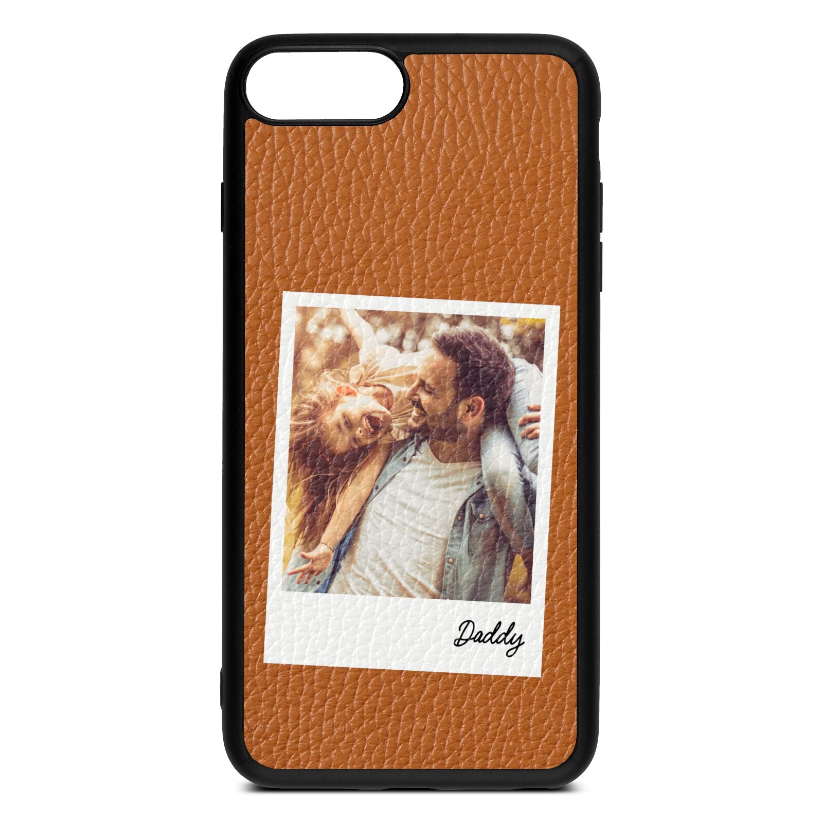 Fathers Day Photo Tan Pebble Leather iPhone 8 Plus Case