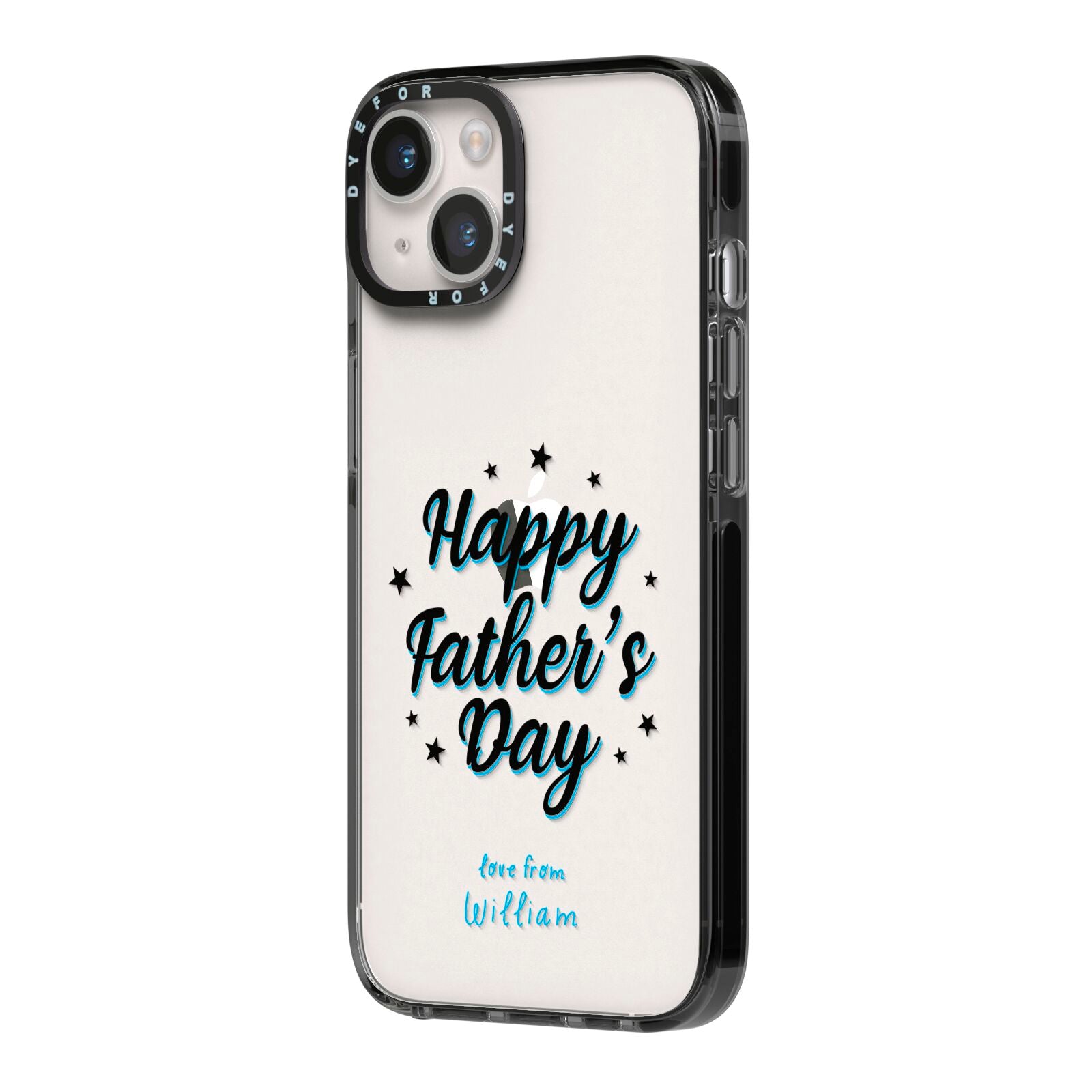 Fathers Day iPhone 14 Black Impact Case Side Angle on Silver phone