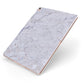 Faux Carrara Marble Print Grey Apple iPad Case on Rose Gold iPad Side View