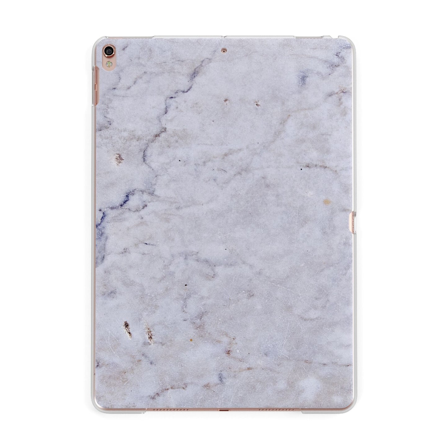 Faux Carrara Marble Print Grey Apple iPad Rose Gold Case