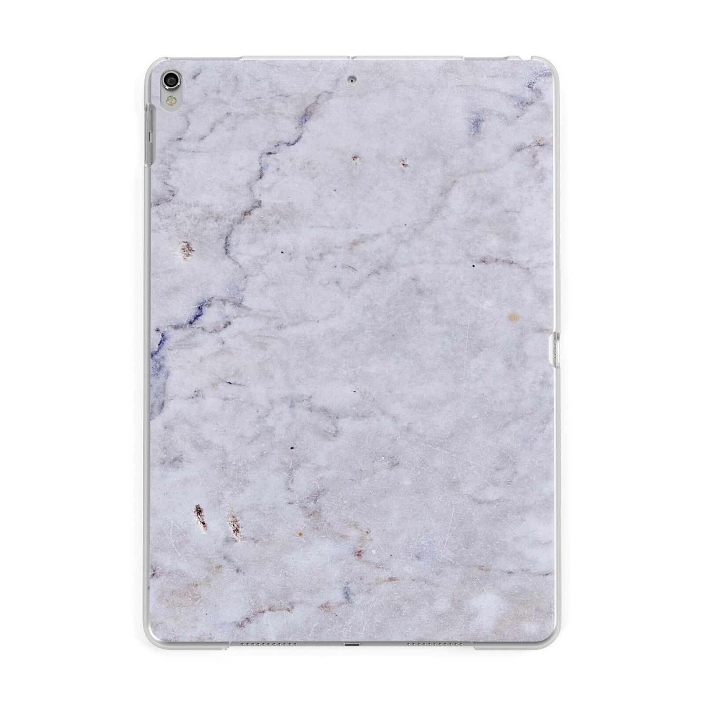 Faux Carrara Marble Print Grey Apple iPad Silver Case