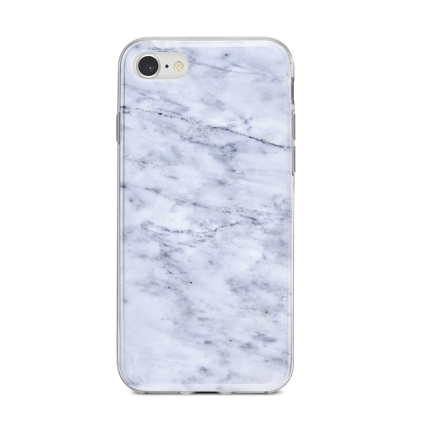 Faux Carrara Marble Print iPhone 8 Bumper Case on Silver iPhone