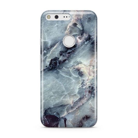 Faux Marble Blue Grey Google Pixel Case