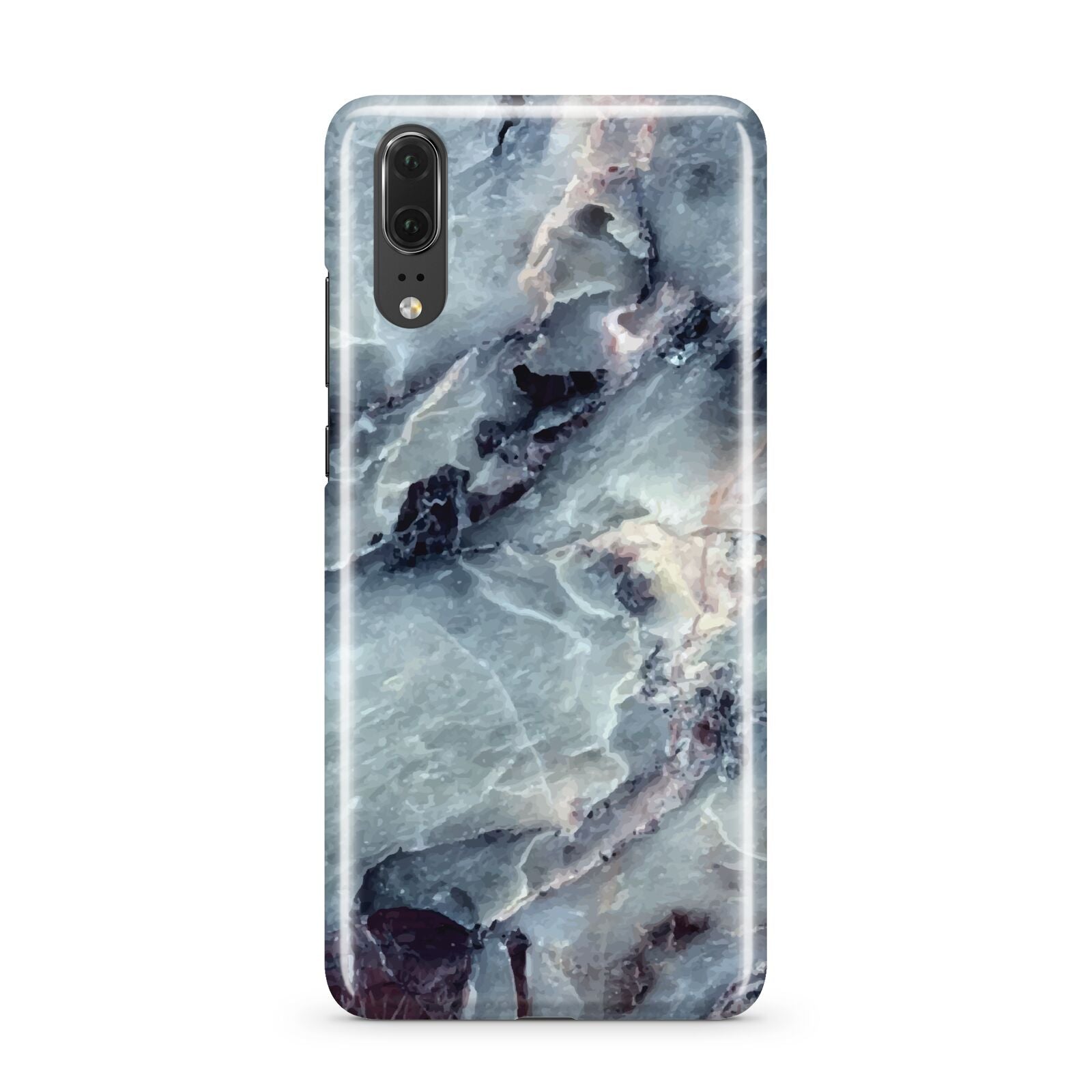 Faux Marble Blue Grey Huawei P20 Phone Case